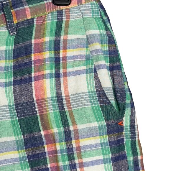 Tommy Bahama Linen Shorts Mens 35 Reversible Plaid & Paisley Floral Multicolor - Picture 7 of 14